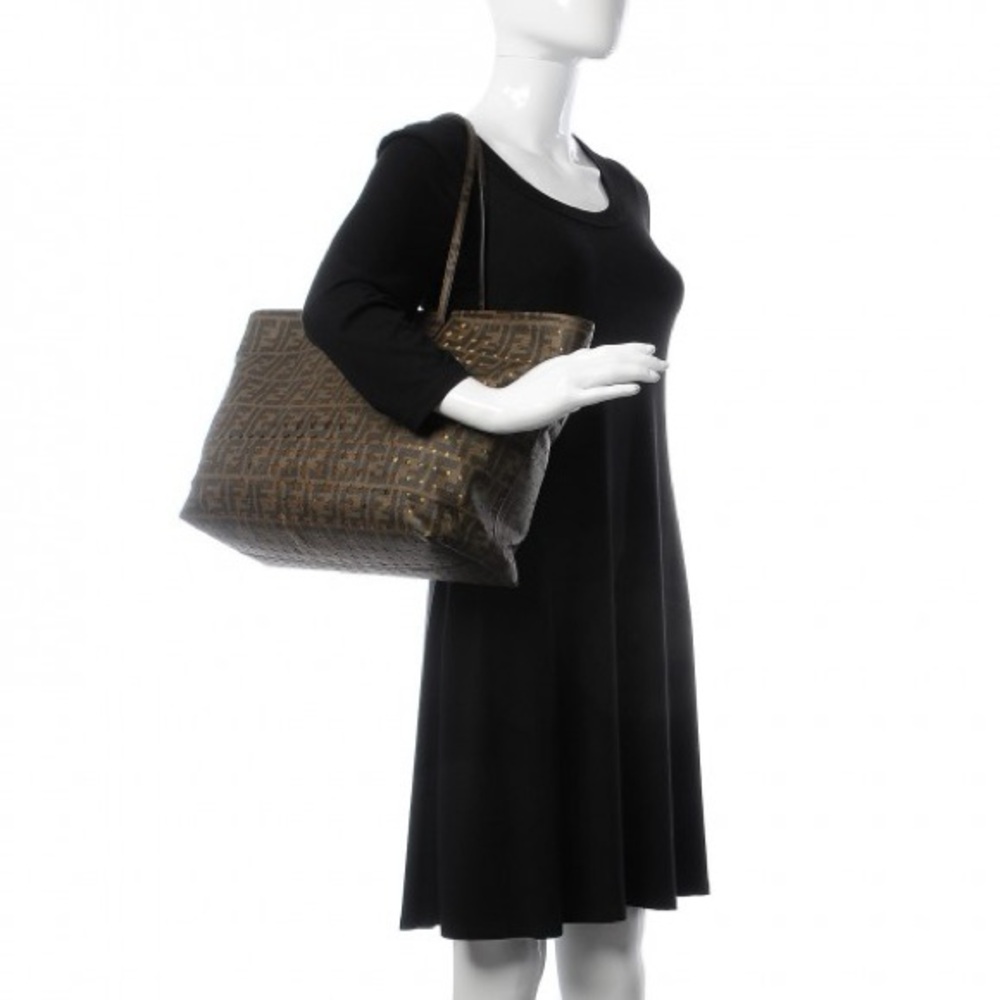 Fendi Zucca Print Star Perforated Spalmati Tote Bag
